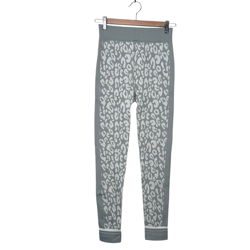 Sweaty Betty Blue Leopard Print Jacquard Base Layer Seamless Leggings Size M NWT - Picture 6 of 9